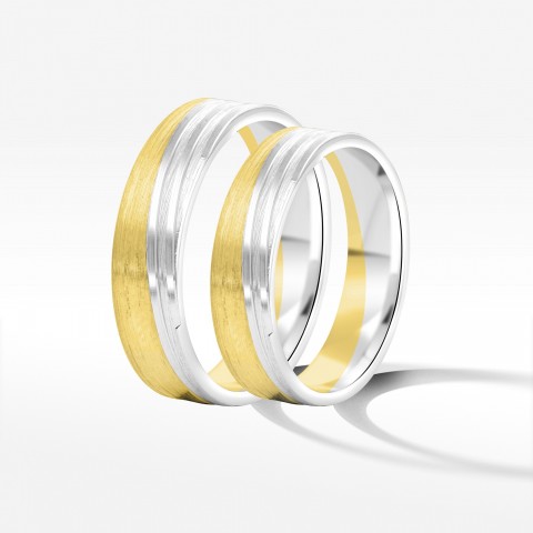 Obrączki ślubne z dwukolorowego złota 5mm