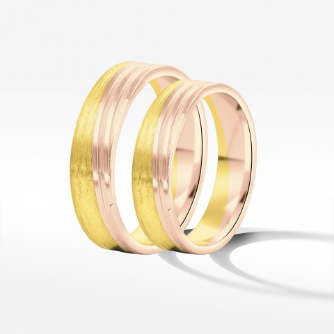 Obrączki ślubne z dwukolorowego złota 5mm