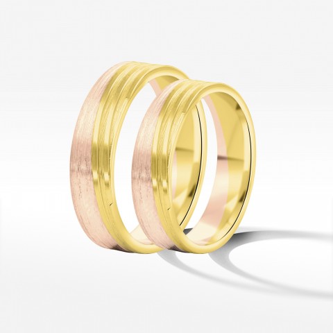 Obrączki ślubne z dwukolorowego złota 5mm
