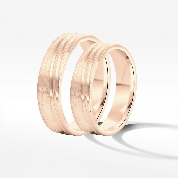 Obrączki ślubne z różowego złota 5mm