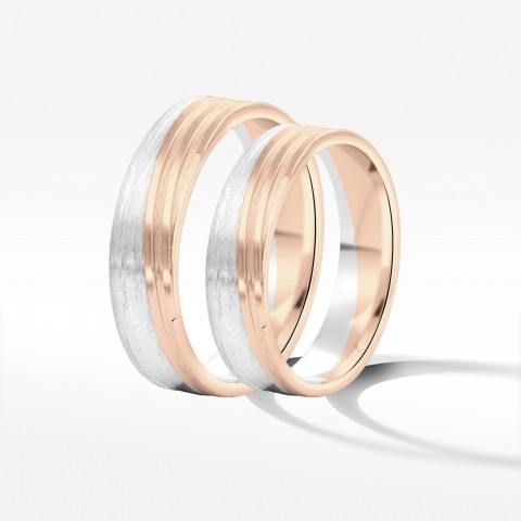 Obrączki ślubne z dwukolorowego złota 5mm