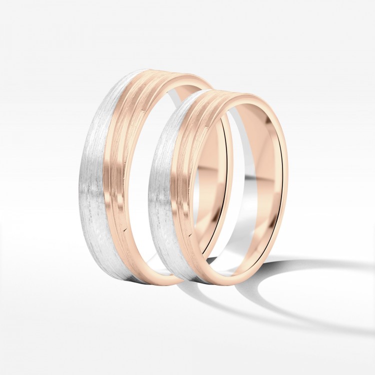 Obrączki ślubne z dwukolorowego złota 5mm