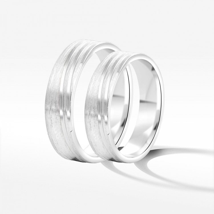 Obrączki ślubne z białego złota 5mm