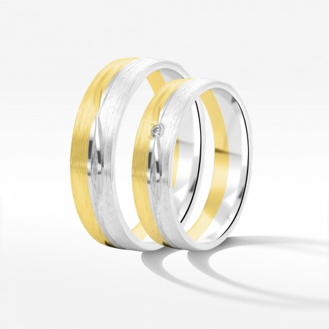 Obrączki ślubne z dwukolorowego złota 5mm