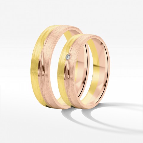 Obrączki ślubne z dwukolorowego złota 5mm