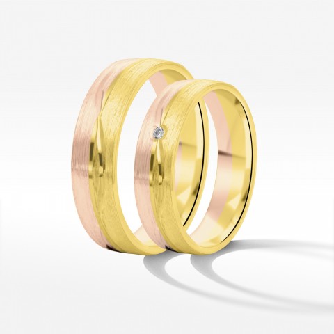 Obrączki ślubne z dwukolorowego złota 5mm
