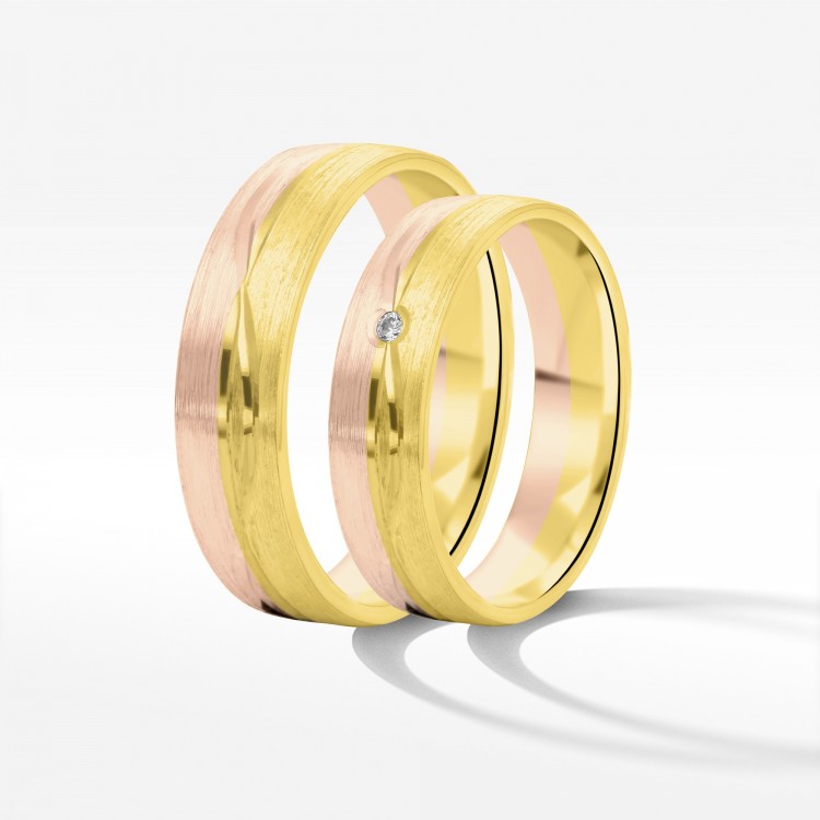 Obrączki ślubne z dwukolorowego złota 5mm
