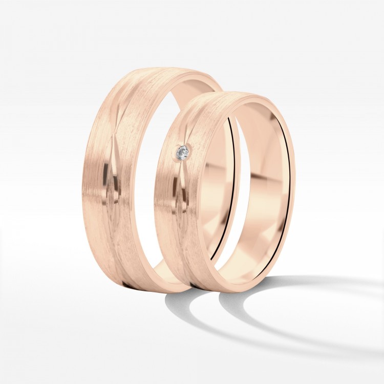 Obrączki ślubne z różowego złota 5mm