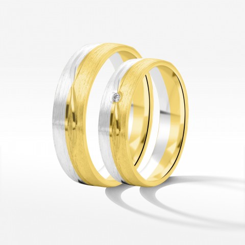 Obrączki ślubne z dwukolorowego złota 5mm