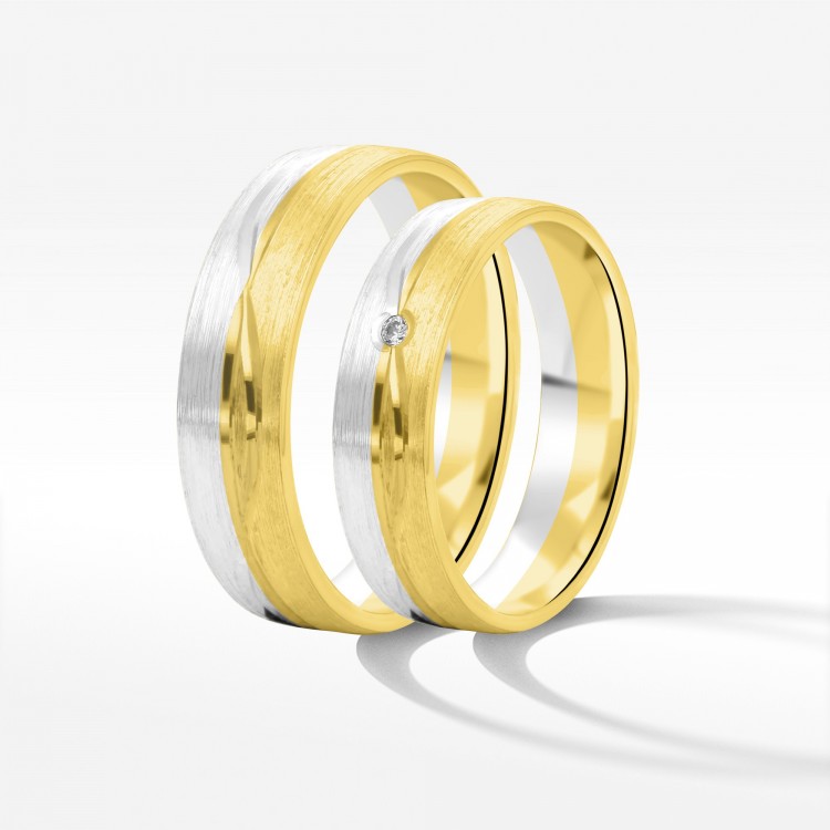 Obrączki ślubne z dwukolorowego złota 5mm