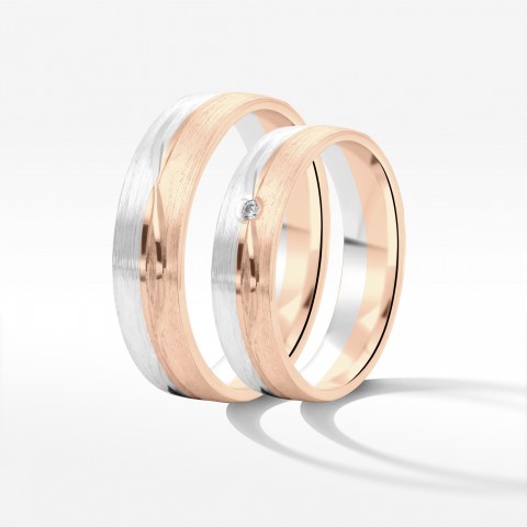 Obrączki ślubne z dwukolorowego złota 5mm