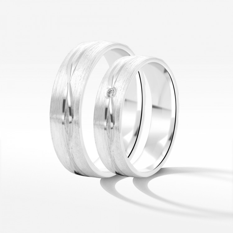 Obrączki ślubne z białego złota 5mm