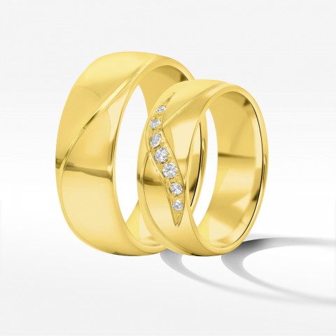 Obrączki ślubne z żółtego złota 6.5mm