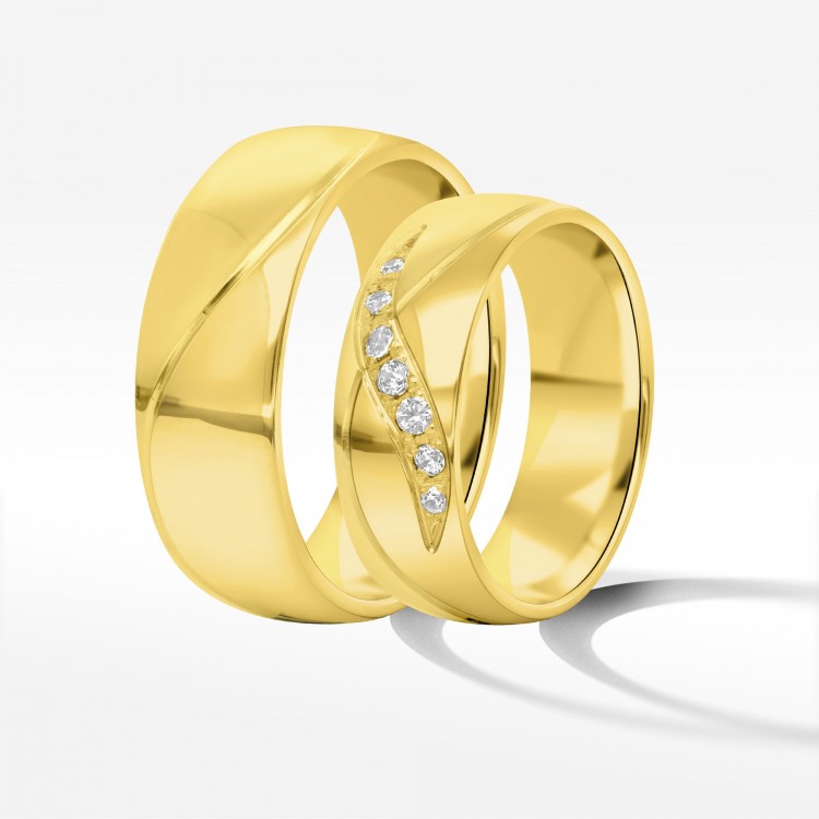 Obrączki ślubne z żółtego złota 6.5mm