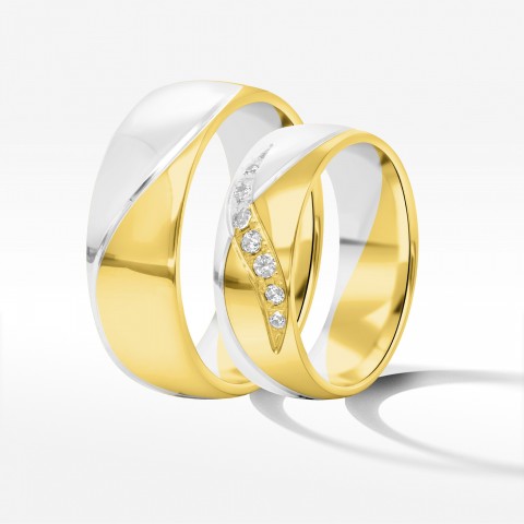 Obrączki ślubne z dwukolorowego złota 6.5mm