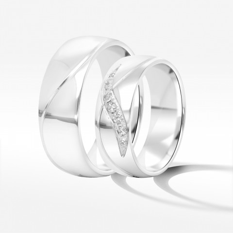 Obrączki ślubne z białego złota 6.5mm