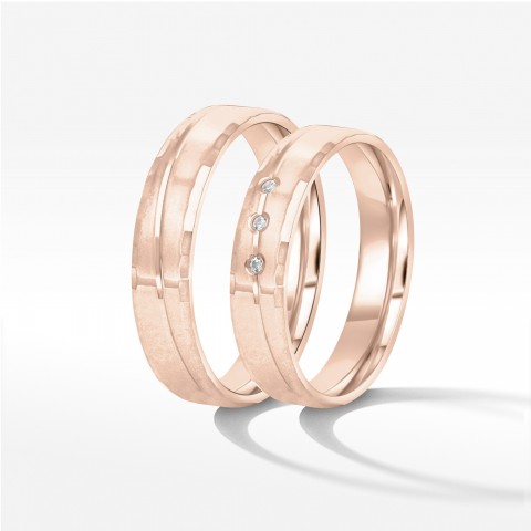 Obrączki ślubne z różowego złota 5mm