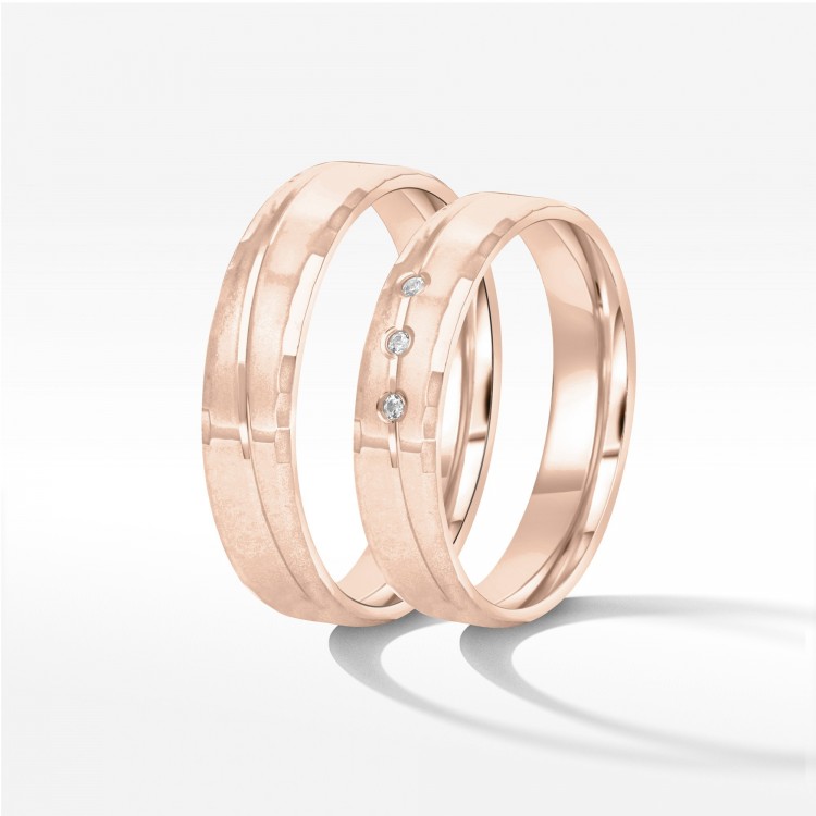 Obrączki ślubne z różowego złota 5mm