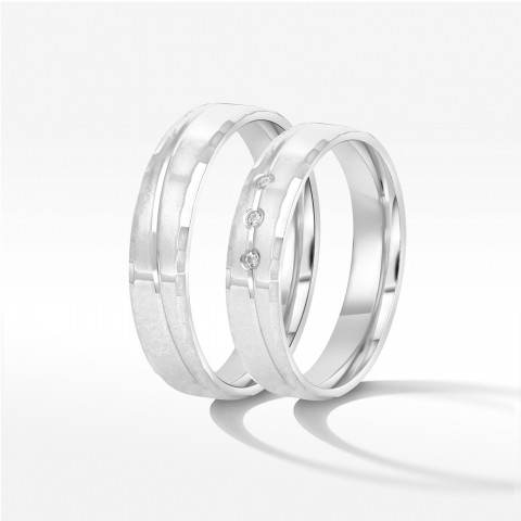 Obrączki ślubne z białego złota 5mm