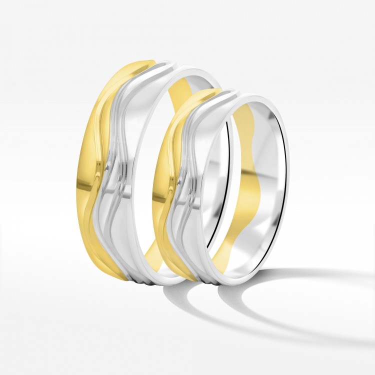 Obrączki ślubne z dwukolorowego złota 5.5mm