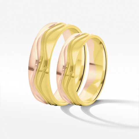 Obrączki ślubne z dwukolorowego złota 5.5mm