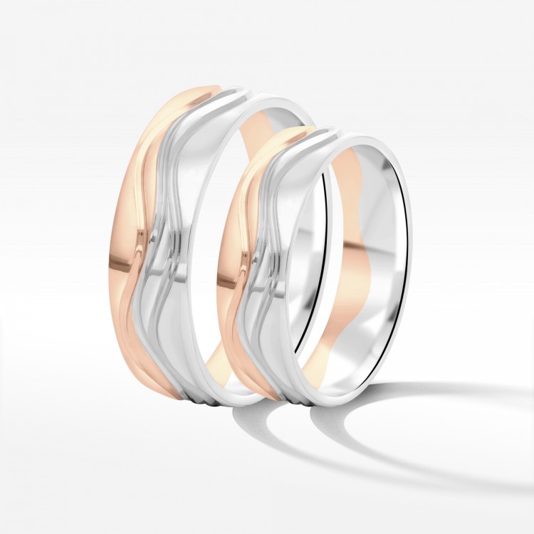 Obrączki ślubne z dwukolorowego złota 5.5mm