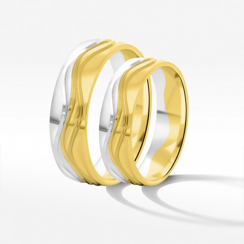 Obrączki ślubne z dwukolorowego złota 5.5mm