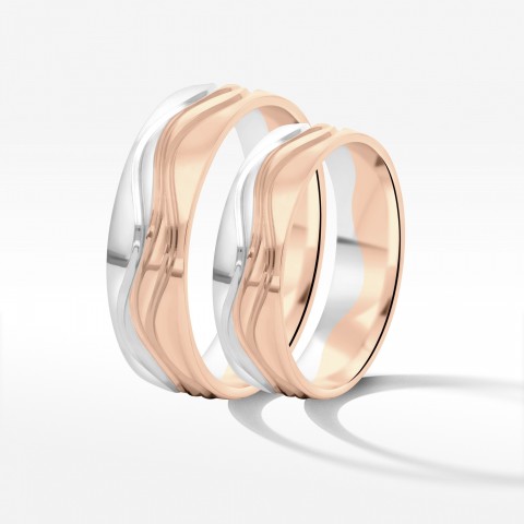 Obrączki ślubne z dwukolorowego złota 5.5mm