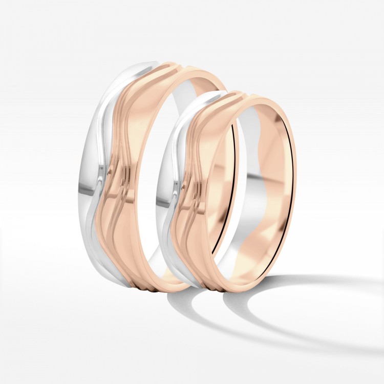 Obrączki ślubne z dwukolorowego złota 5.5mm