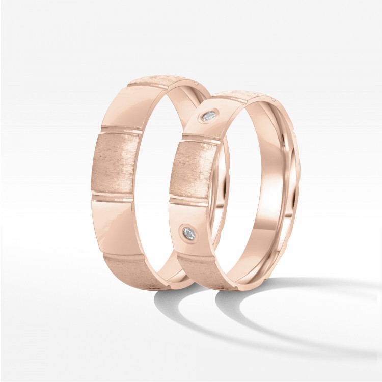 Obrączki ślubne z różowego złota 5mm