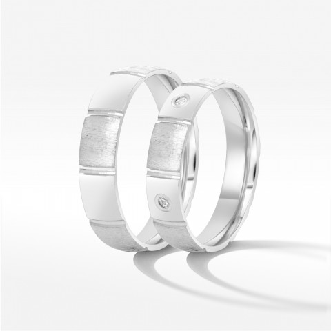 Obrączki ślubne z białego złota 5mm