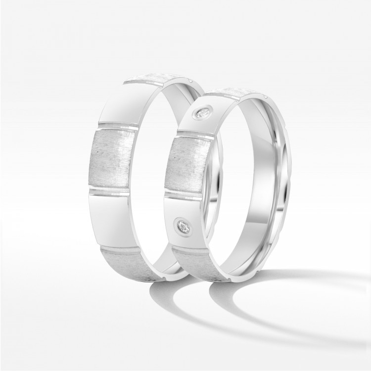 Obrączki ślubne z białego złota 5mm