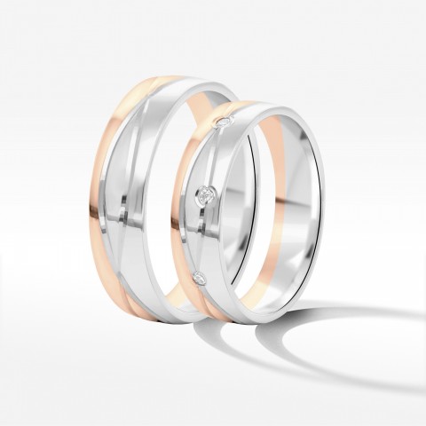 Obrączki ślubne z dwukolorowego złota 5mm