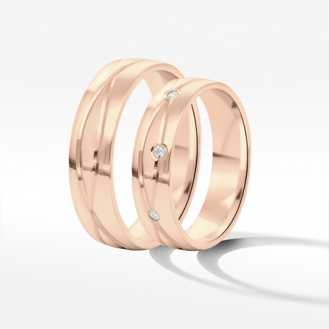 Obrączki ślubne z różowego złota 5mm