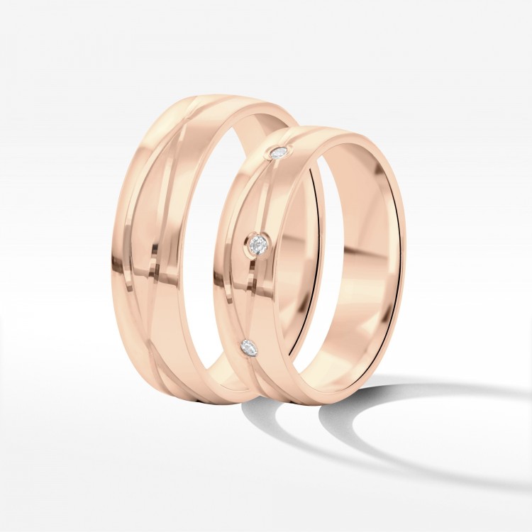 Obrączki ślubne z różowego złota 5mm
