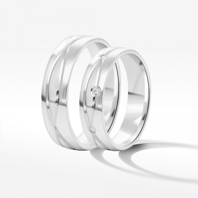 Obrączki ślubne z białego złota 5mm