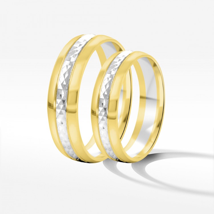 Obrączki ślubne z dwukolorowego złota 5mm