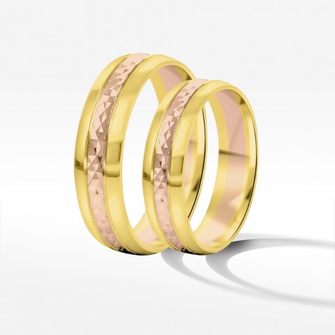 Obrączki ślubne z dwukolorowego złota 5mm