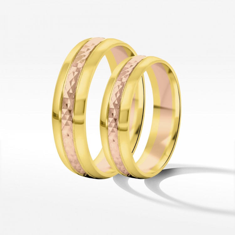 Obrączki ślubne z dwukolorowego złota 5mm