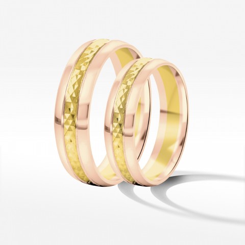 Obrączki ślubne z dwukolorowego złota 5mm