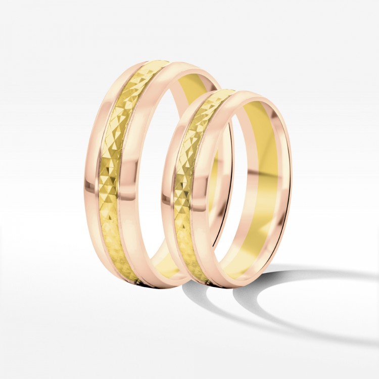 Obrączki ślubne z dwukolorowego złota 5mm