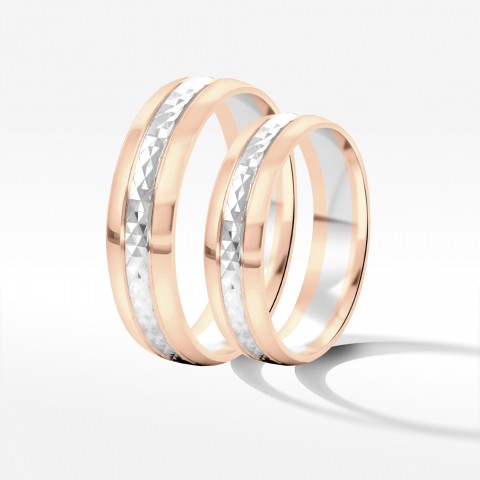 Obrączki ślubne z dwukolorowego złota 5mm