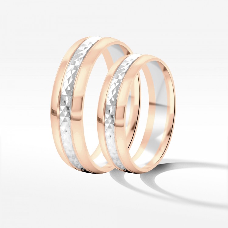 Obrączki ślubne z dwukolorowego złota 5mm