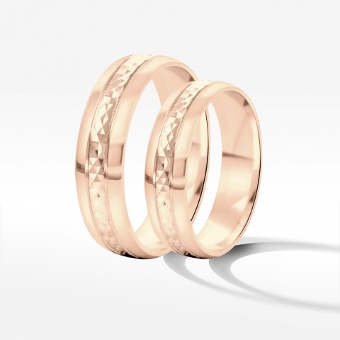 Obrączki ślubne z różowego złota 5mm