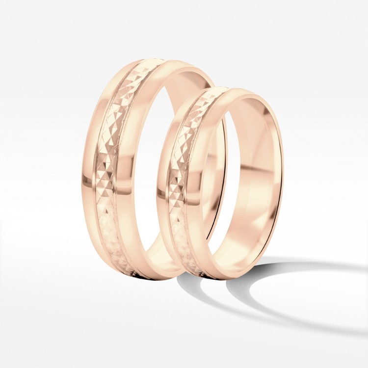 Obrączki ślubne z różowego złota 5mm