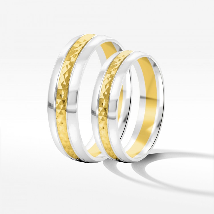 Obrączki ślubne z dwukolorowego złota 5mm