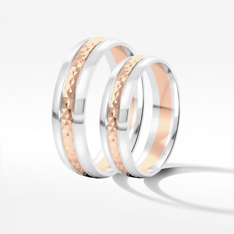 Obrączki ślubne z dwukolorowego złota 5mm