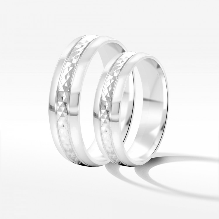 Obrączki ślubne z białego złota 5mm