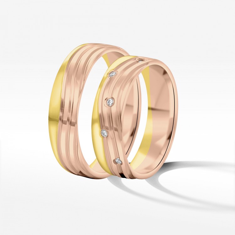 Obrączki ślubne z dwukolorowego złota 5.5mm