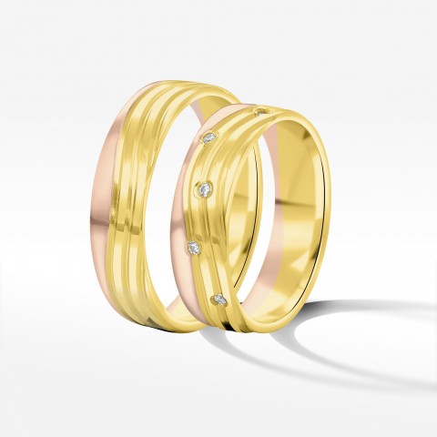Obrączki ślubne z dwukolorowego złota 5.5mm